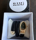 Bvlgari black leather