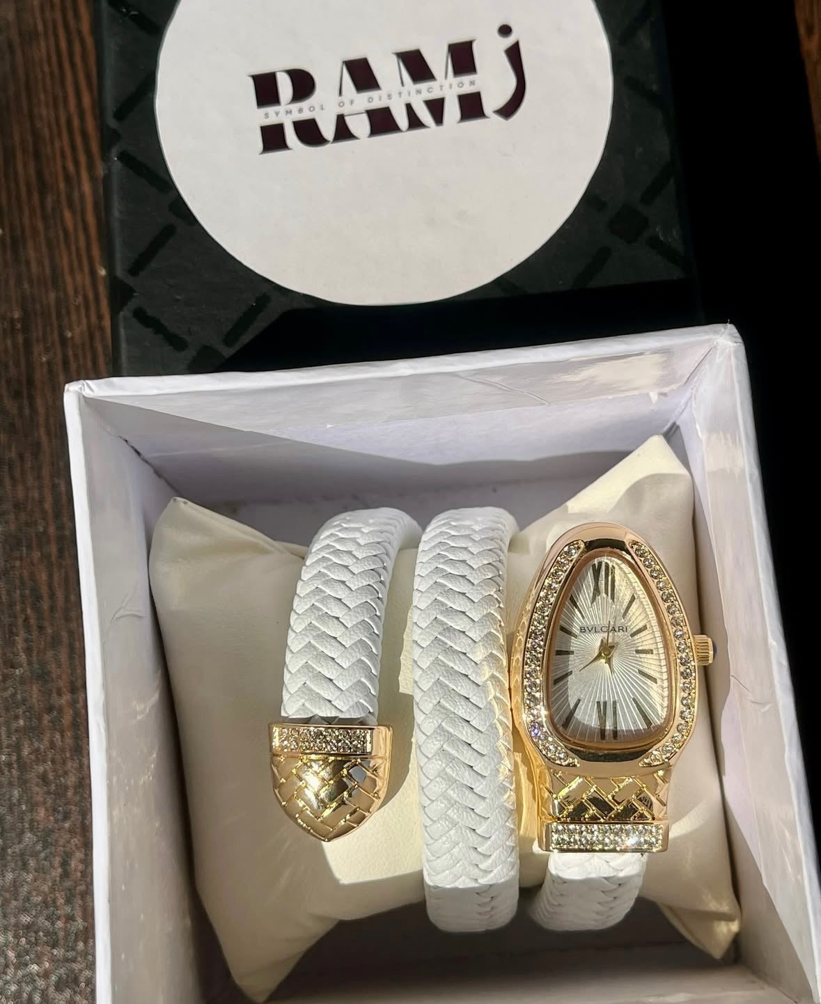 Bvlgari White leather