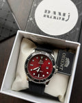 Orient black red leather