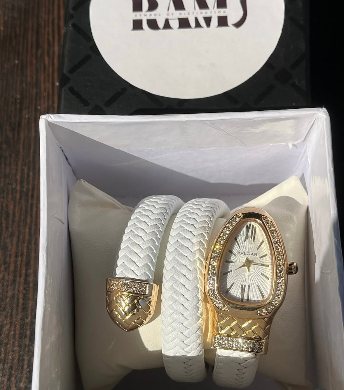 Bvlgari White leather