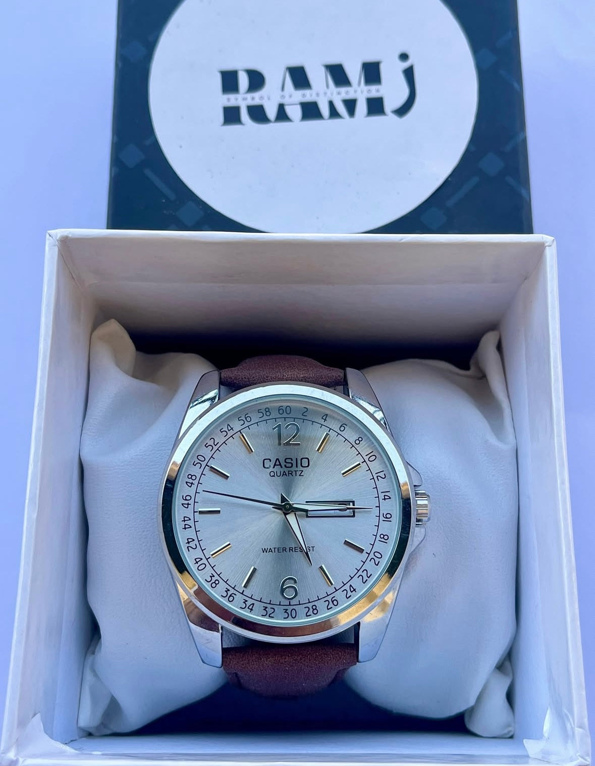 Brown leather casio