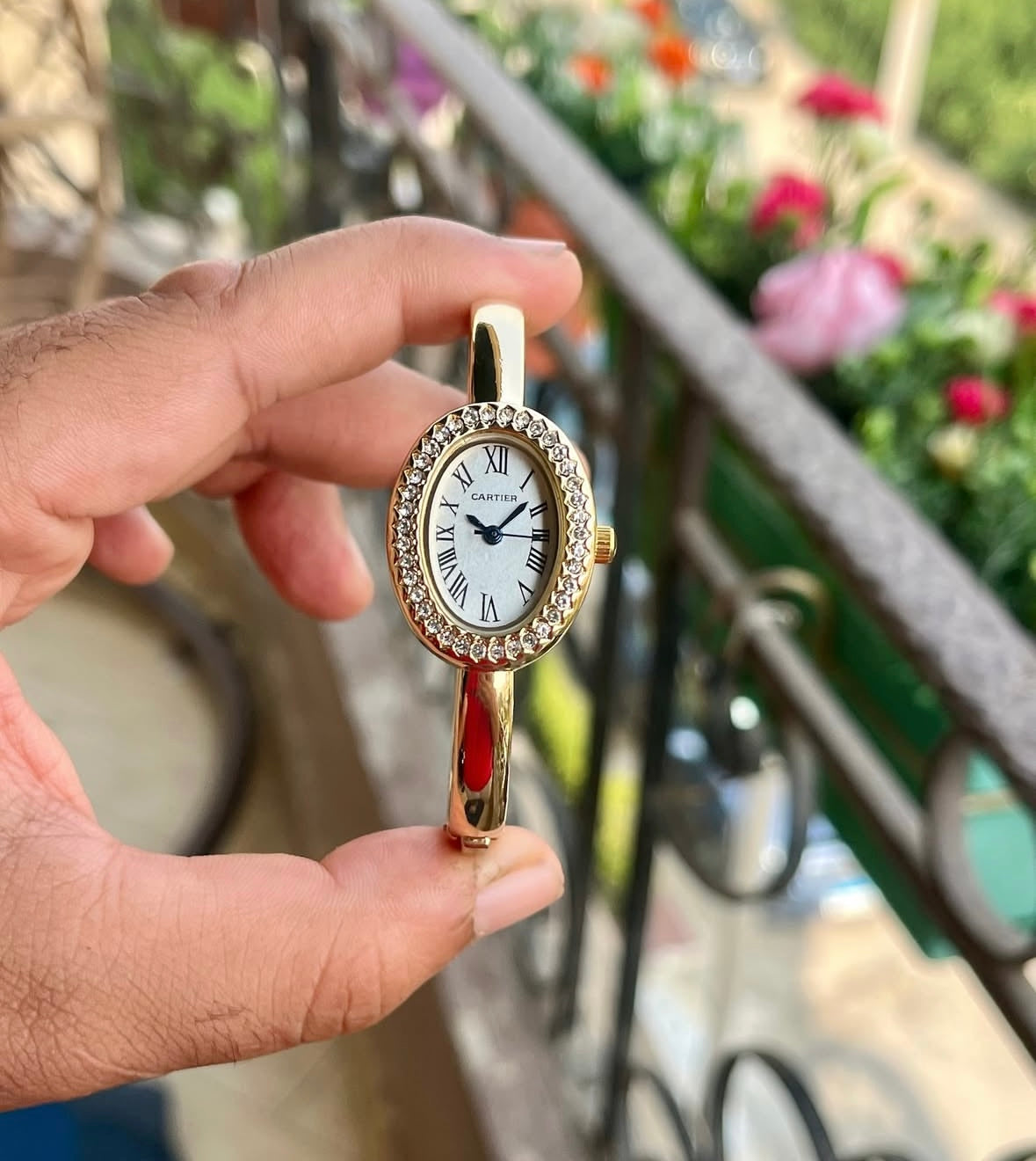 Cartier Watch Bracelet With Sparkles