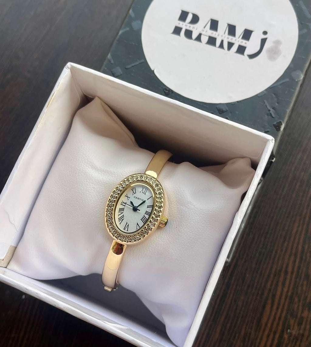 Cartier Watch Bracelet With Sparkles