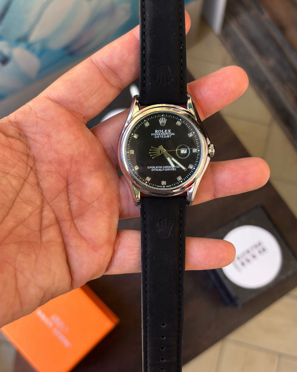 Rolex leather