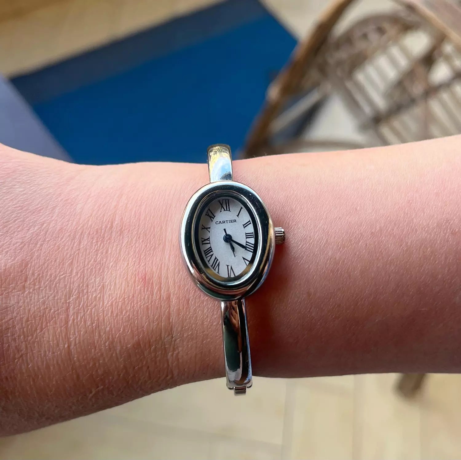 Silver Cartier Watch Bracelet