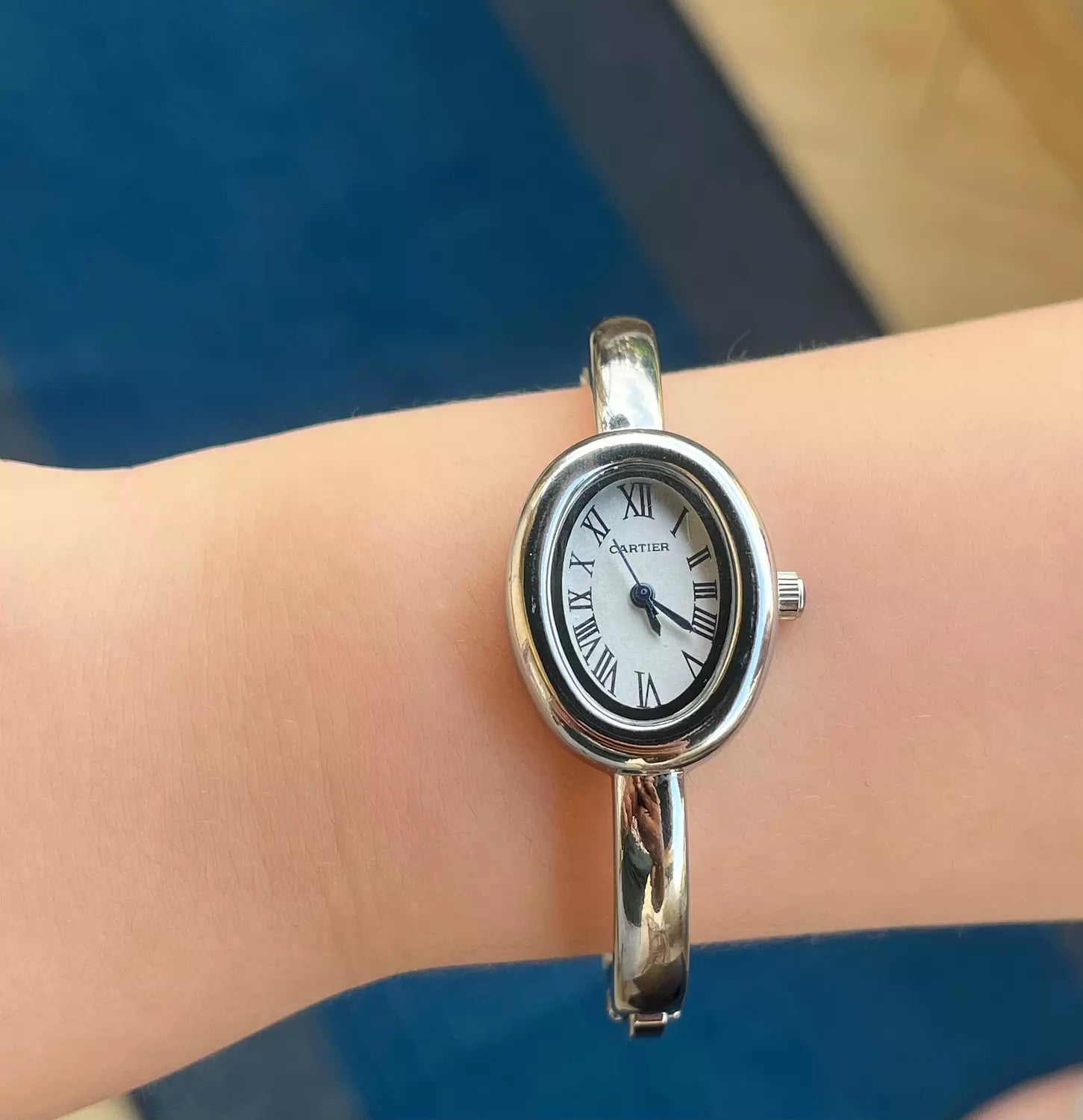 Silver Cartier Watch Bracelet